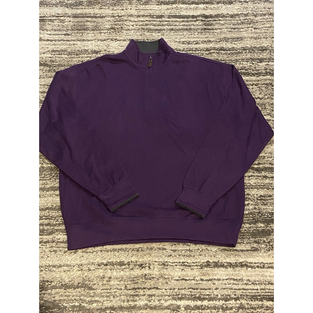 NWT Orvis Purple Quarter Zip Cotton Pullover Size Large